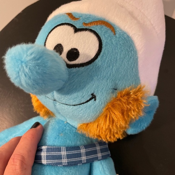 SMURFS GUTSY Smurf Irish Scottish plaid Blue Plush Kilt 17 inches - Picture 4 of 7